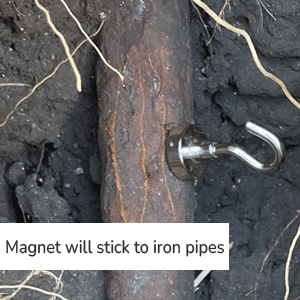 Magnet will stock to iron pipes