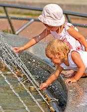 kids playing in water