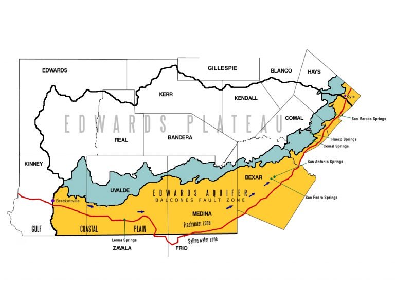Edwards aquifer map