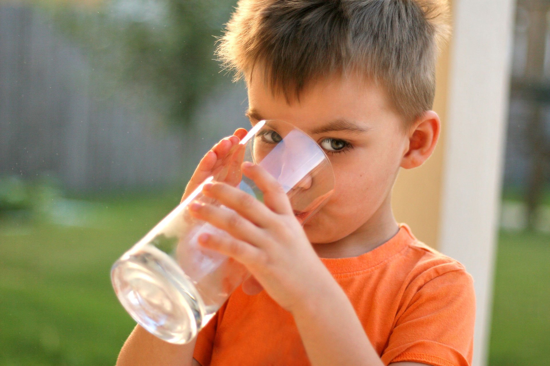 boy drinking water