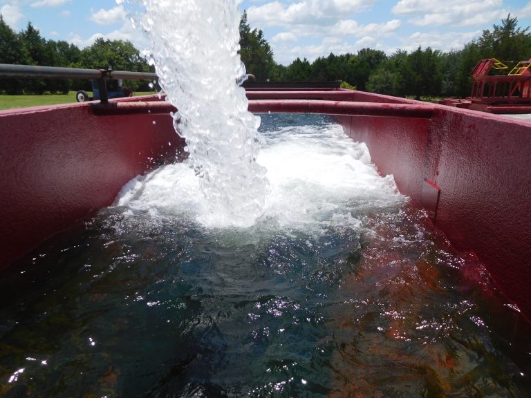 water poured into container