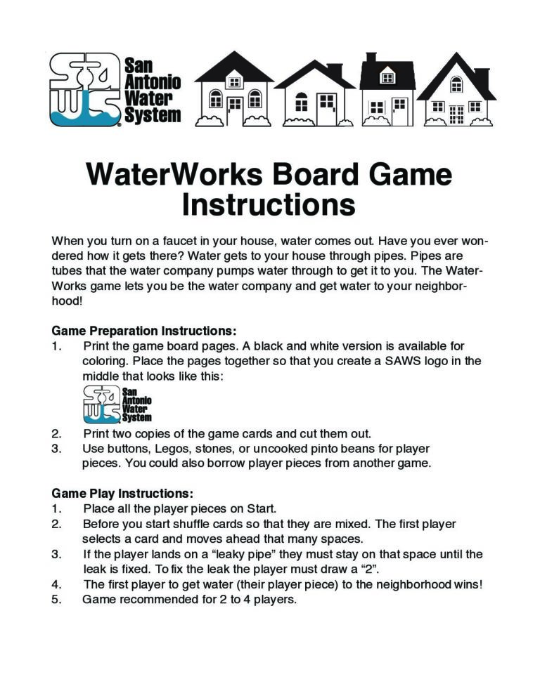 WaterWorksBoardGame San Antonio Water System