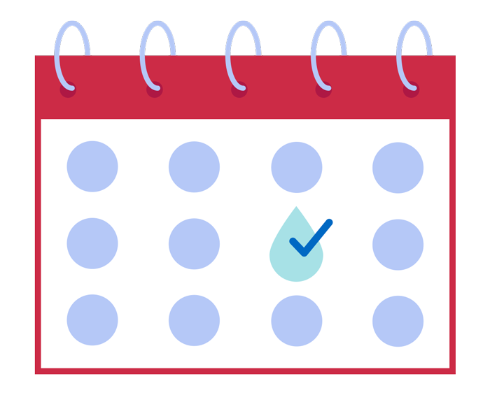 calendar with water payment day checked off