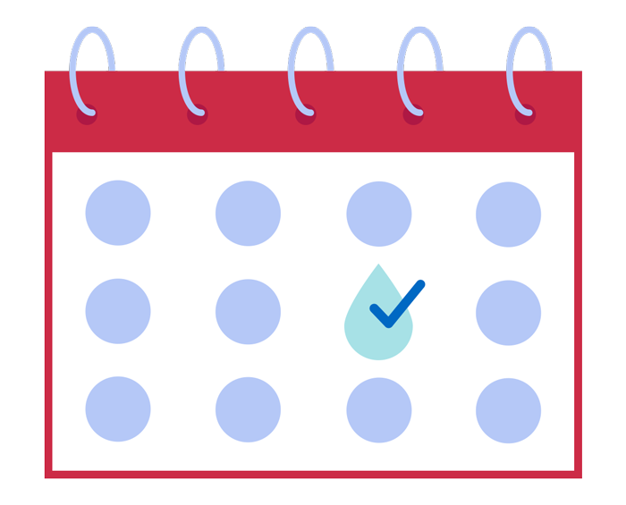 calendar with water payment day checked off