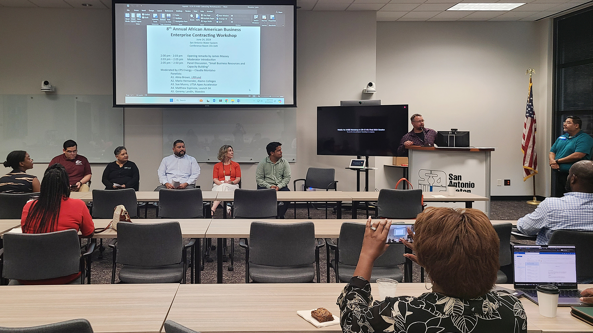 panel of people