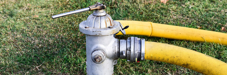 Fire hydrant with hoses