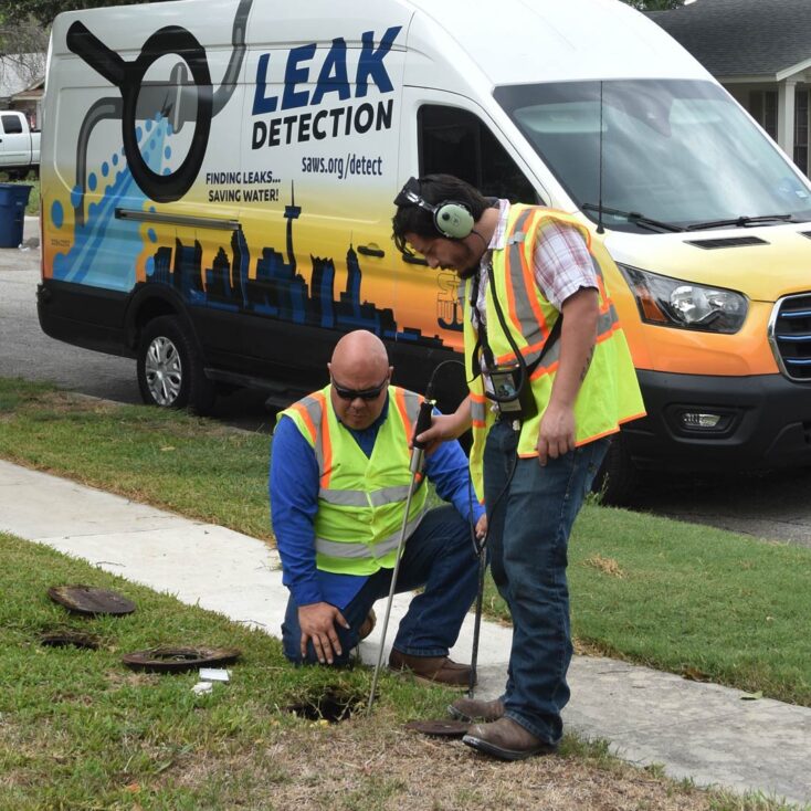 A SAWS Leak Detection crew in action.